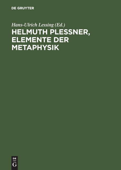 Helmuth Plessner, Elemente der Metaphysik - 