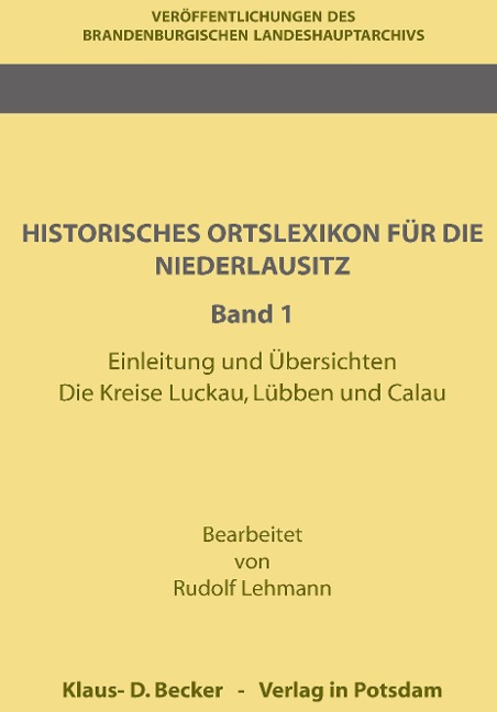 Historisches Ortslexikon für die Niederlausitz - 