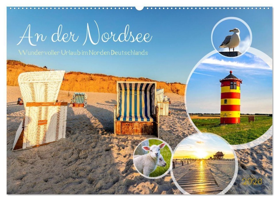 An der Nordsee, Urlaub im Norden Deutschlands (Wandkalender 2026 DIN A2 quer), CALVENDO Monatskalender - Andrea Dreegmeyer