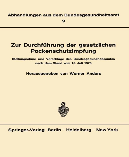 Zur Durchführung der gesetzlichen Pockenschutzimpfung - 