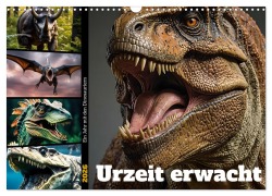 Cover-Bild zum Titel 'Urzeit erwacht - Ein Jahr mit den Dinosauriern (Wandkalender 2026 DIN A3 quer), CALVENDO Monatskalender' von 'Claudia Schimmack'