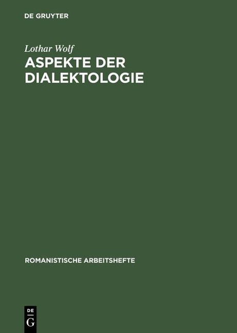 Aspekte der Dialektologie - Lothar Wolf