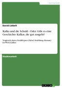 Cover-Bild zum Titel 'Kafka und die Schuld - Oder: Gibt es eine Geschichte Kafkas, die gut ausgeht?' von 'David Liebelt'
