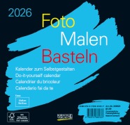 Cover-Bild zum Titel 'Foto-Malen-Basteln Bastelkalender schwarz quer 2026' von ''
