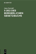 Cover-Bild zum Titel '§ 952 des Bürgerlichen Gesetzbuchs' von 'Hans Poeschel'