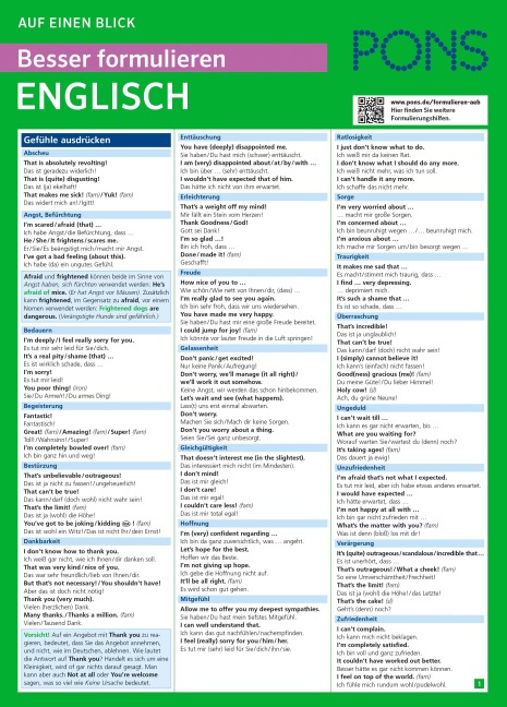PONS Besser formulieren auf einen Blick Englisch - 