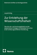 Cover-Bild zum Titel 'Zur Entstehung der Wissenschaftsfreiheit' von 'Leopold König'