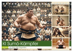Cover-Bild zum Titel 'KI Sumo-Kämpfer Im Ring der Giganten (Tischkalender 2026 DIN A5 quer), CALVENDO Monatskalender' von 'Claudia Schimmack'
