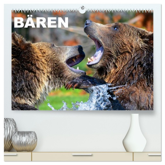 Bären (hochwertiger Premium Wandkalender 2026 DIN A2 quer), Kunstdruck in Hochglanz - Elisabeth Stanzer