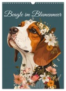 Cover-Bild zum Titel 'Beagle im Blumenmeer (Wandkalender 2026 DIN A3 hoch), CALVENDO Monatskalender' von 'Ally Bee'