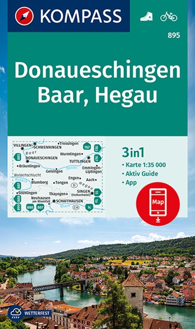 KOMPASS Wanderkarte 895 Donaueschingen, Baar, Hegau 1:35.000 - 