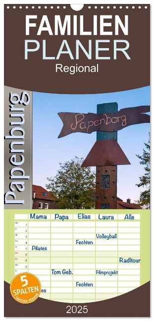 Familienplaner 2025 - Papenburg - Papenborg mit 5 Spalten (Wandkalender, 21 x 45 cm) CALVENDO - Hermann Koch