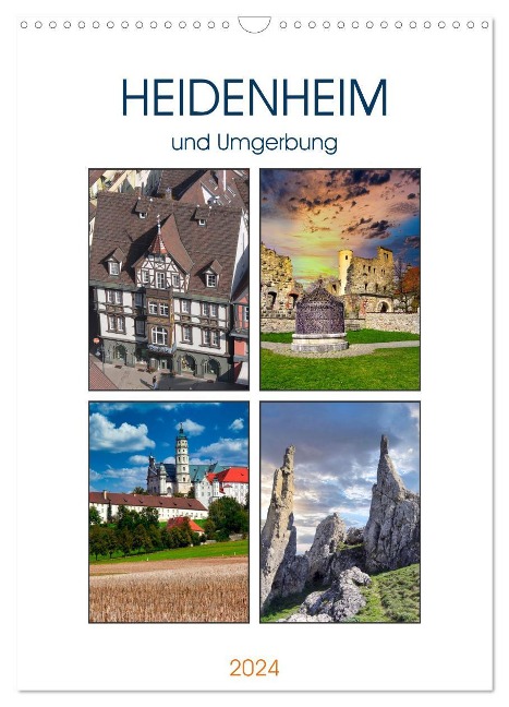 Heidenheim und Umgebung (Wandkalender 2024 DIN A3 hoch), CALVENDO Monatskalender - Klaus-Peter Huschka