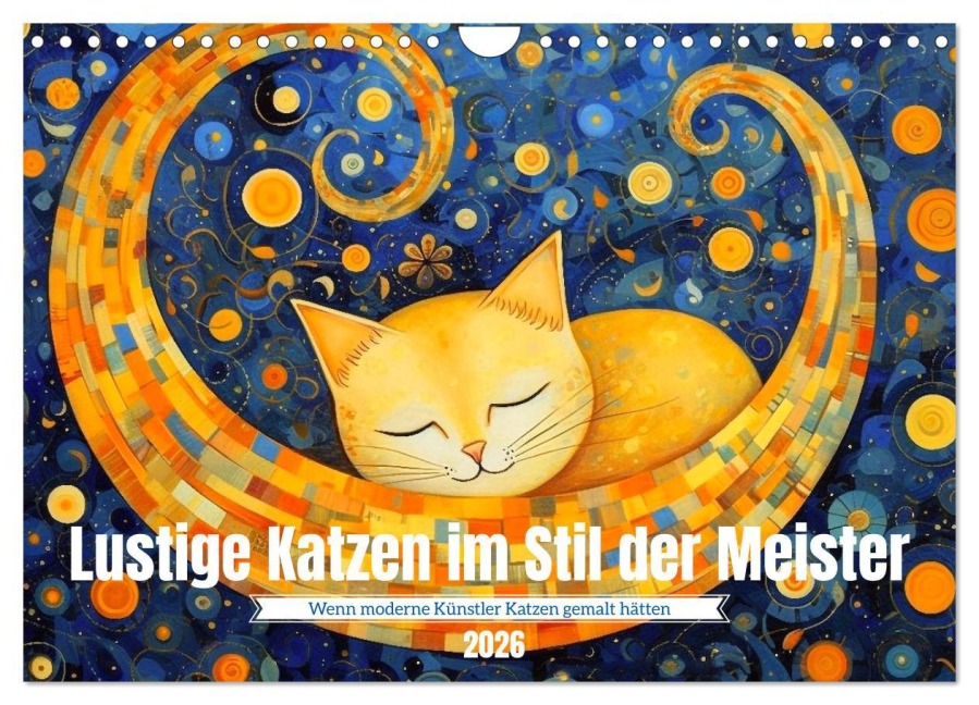Lustige Katzen im Stil der Meister (Wandkalender 2026 DIN A4 quer), CALVENDO Monatskalender - Kerstin Waurick