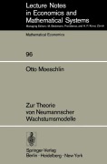 Cover-Bild zum Titel 'Zur Theorie von Neumannscher Wachstumsmodelle' von 'O. Moeschlin'