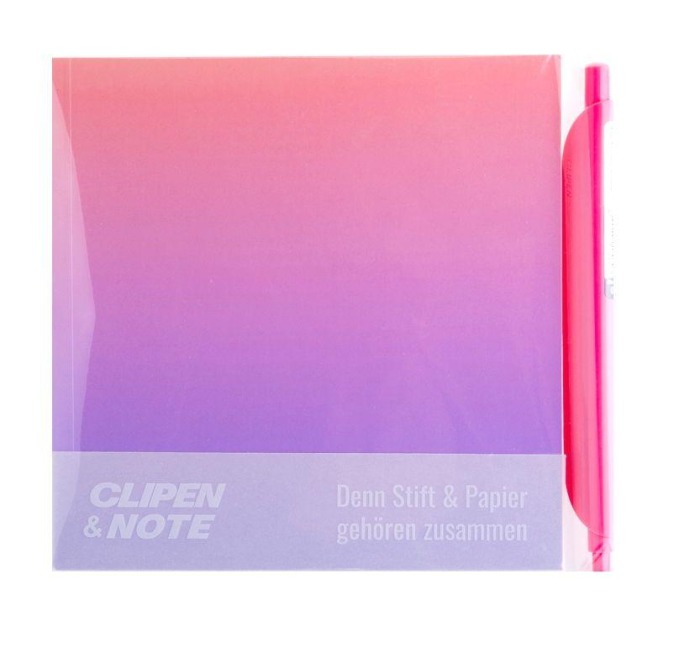 CLIPEN & Note Set (Violet Shine / Salmon Pink) Gelschreiber + Notizbuch - 