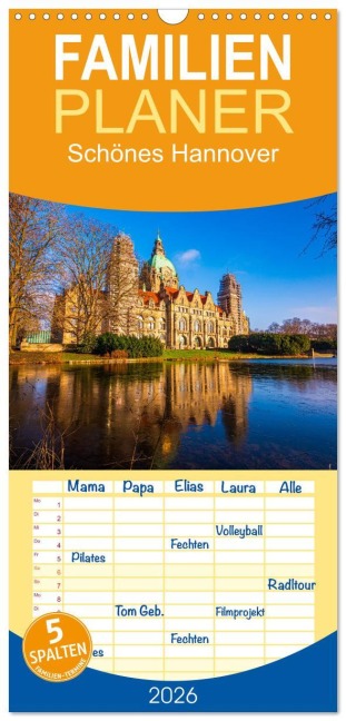 Familienplaner 2026 - Schönes Hannover mit 5 Spalten (Wandkalender, 21 x 45 cm) CALVENDO - Marcus Beckert Fotografie