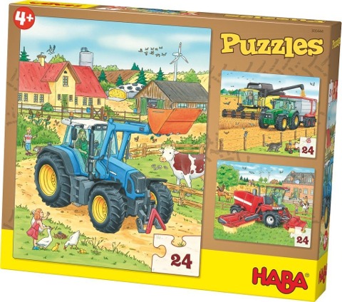 Puzzles Traktor & Co. 3 Motive je 24 Teile - 