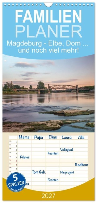 Familienplaner 2027 - Magdeburg - Elbe, Dom... und noch viel mehr! mit 5 Spalten (Wandkalender, 21 x 45 cm) CALVENDO - Thomas Bugdoll