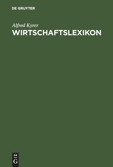Wirtschaftslexikon - Alfred Kyrer