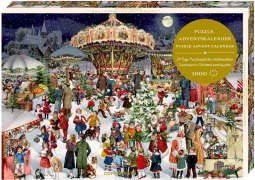 Cover-Bild zum Titel 'Puzzle-Adventskalender - Nostalgischer Weihnachtsmarkt' von ''