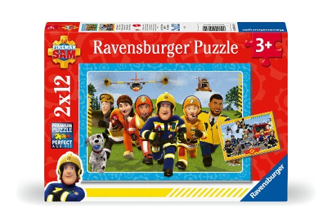 Kinderpuzzle 2x12 Teile - Feuerwehrmann Sam - Die Rettung naht - 