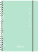 BRUNNEN Schülerkalender (2025/2026) "Plain Mint", 2 Seiten = 1 Woche, A5, 208 Seiten, PP-Umschlag, mint - 