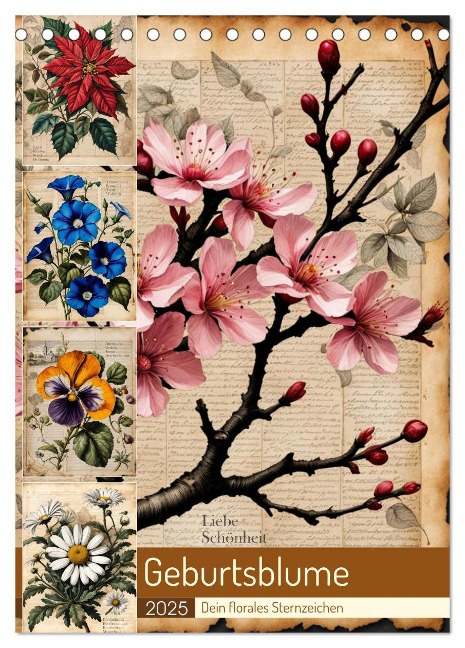 Geburtsblume, dein florales Sternzeichen (Tischkalender 2025 DIN A5 hoch), CALVENDO Monatskalender - Babette Whitter