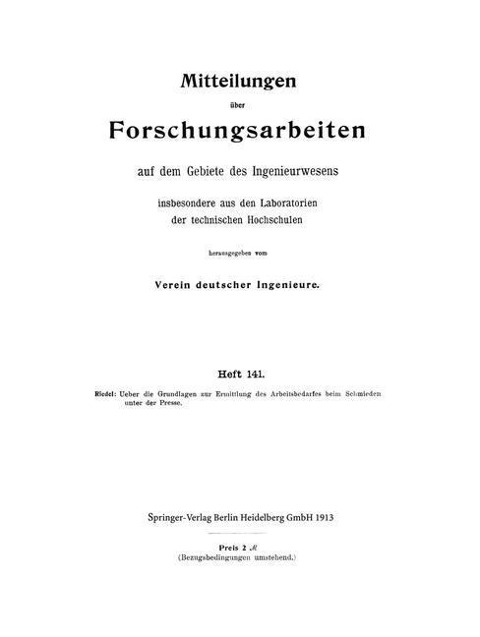 Mitteilungen über Forschungsarbeiten - Friedrich Riedel