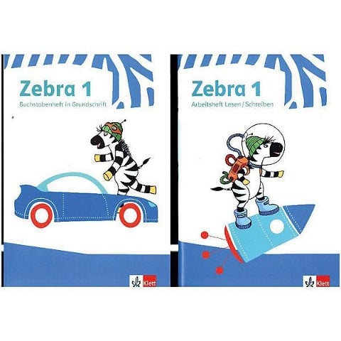 Zebra 1. Paket: Buchstabenheft in Grundschrift, Arbeitsheft Lesen/Schreiben - 