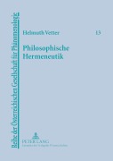 Cover-Bild zum Titel 'Philosophische Hermeneutik' von 'Helmuth Vetter'