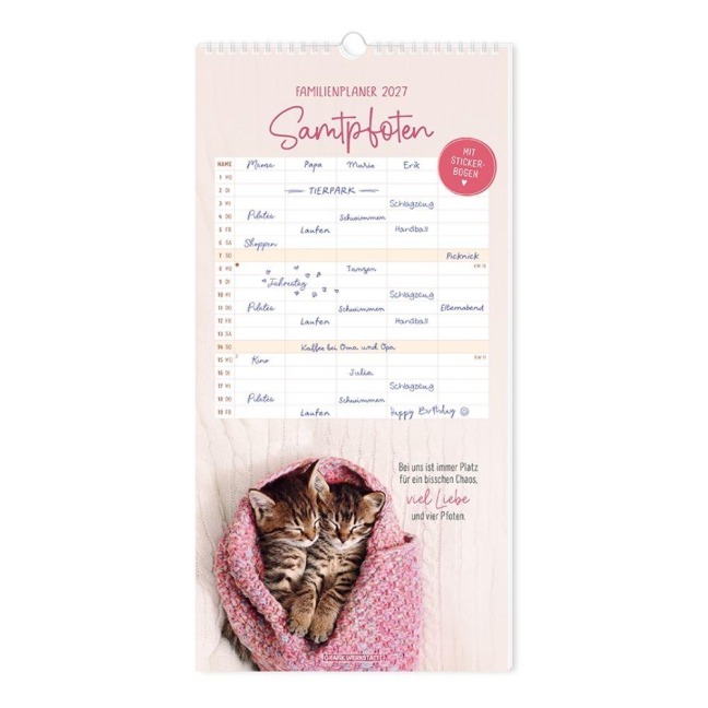 Familienplaner 2027 Samtpfoten - 