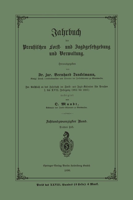 Jahrbuch der Preußischen Forst- und Jagdgesetzgebung und Verwaltung - 