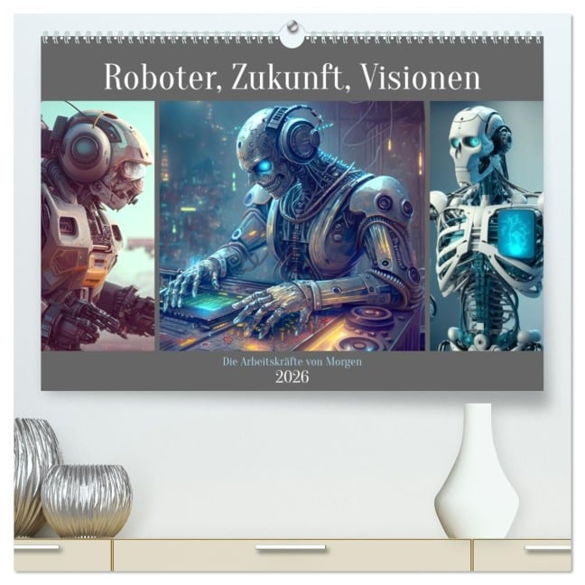 Roboter, Zukunft, Visionen. Die Arbeitskräfte von Morgen (hochwertiger Premium Wandkalender 2026 DIN A2 quer), Kunstdruck in Hochglanz - Rose Hurley