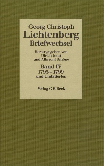 Lichtenberg Briefwechsel Bd. 4: 1793-1799 - 