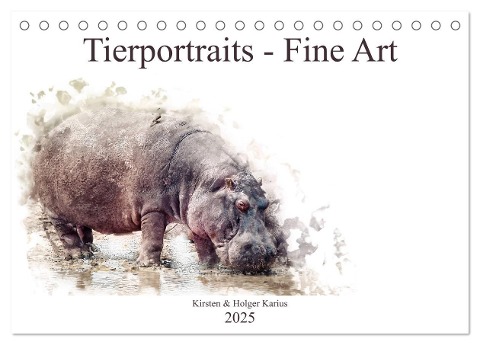 Tierportraits - Fine Art (Tischkalender 2025 DIN A5 quer), CALVENDO Monatskalender - Kirsten Und Holger Karius