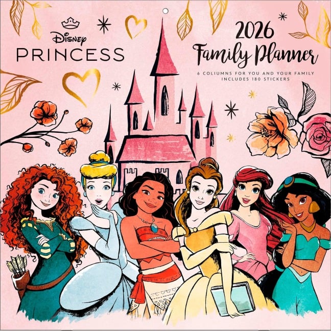 DISNEY PRINCESS Familienplaner im Format 30 x 30 - 