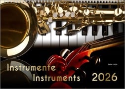 Cover-Bild zum Titel 'Musikinstrumente, ein Musik-Kalender 2026, DIN A3' von 'Peter Bach Jr.'