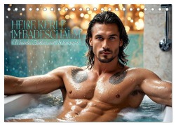 Cover-Bild zum Titel 'Heiße Kerle im Badeschaum - Muskeln, Tattoos und Wasserspiele (Tischkalender 2026 DIN A5 quer), CALVENDO Monatskalender' von 'Renate Utz'