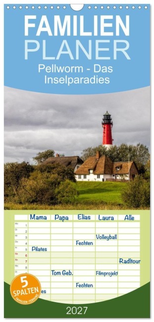 Familienplaner 2027 - Pellworm - Das Inselparadies mit 5 Spalten (Wandkalender, 21 x 45 cm) CALVENDO - AkremaFotoArt AkremaFotoArt