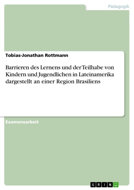 Barrieren des Lernens und der Teilhabe von Kindern und Jugendlichen in Lateinamerika dargestellt an einer Region Brasiliens - Tobias-Jonathan Rottmann