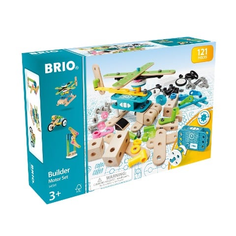 BRIO Builder 34591 Motor-Konstruktionsset 120 tlg. - Umfangreiches Set mit Motor zum Konstruieren von Hubschraubern, Autos und weiteren beweglichen Objekten im BRIO Builder Konstruktionssystem - Für Kinder ab 3 Jahren - 