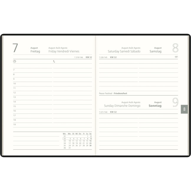 Taschenkalender 1T/1S Zettler farblich sortiert - 