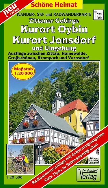 Zittauer Gebirge, Kurort Oybin, Kurort Jonsdorf und Umgebung 1:20 000 Wander- und Radwanderkarte LZ bis 2027 - 