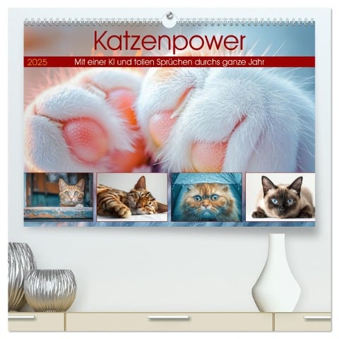 Katzenpower (hochwertiger Premium Wandkalender 2025 DIN A2 quer), Kunstdruck in Hochglanz - Steffen Gierok-Latniak