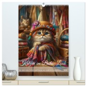 Cover-Bild zum Titel 'Katzen im Boho-Look - Ein Jahr voller Vielfalt und Charme mit niedlichen Samtpfoten (hochwertiger Premium Wandkalender 2026 DIN A2 hoch), Kunstdruck in Hochglanz' von 'Fotodesign Verena Scholze'