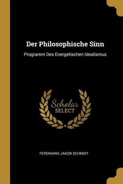 Der Philosophische Sinn: Programm Des Energetischen Idealismus - Ferdinand Jakob Schmidt