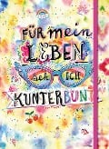 Cover-Bild zum Titel 'Für mein Leben seh ich kunterbunt (Notizbuch No. 2 Emma Flint). DIN A5 punktkariert mit farbiger Einstecktasche, Lesebändchen und Verschlussgummi' von 'Emma Flint'