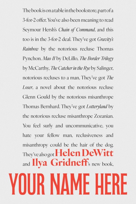 Your Name Here - Helen Dewitt, Ilya Gridneff