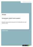 Cover-Bild zum Titel 'Lerntypen. Jeder lernt anders' von 'Anonymous'